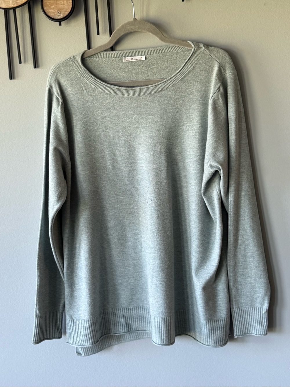 Vila Milano Thin and Soft Sage Green Crewneck Sweater